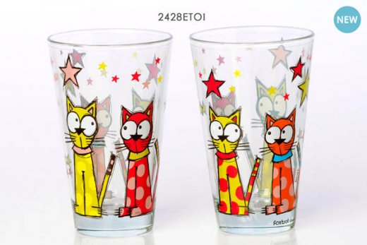 Sklenený pohár Okaté mačičky