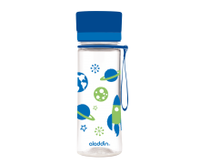 Detská fľaša na vodu ALADDIN AVEO Kids 350 ml. s potlačou a závesným uškom, modrá