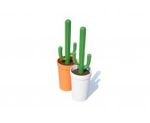 Vtipná WC kefa (kaktus) QUALY Cacbrush, biela-zelená