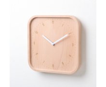 Drevené nástenné hodiny PANA OBJECTS Allday Square, (buk), prírodná-biela (26 cm.)