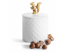 Multifunkčná dekoratívna dóza SAGAFORM Squirrel, 450 ml. porcelán (biela, zlatá)